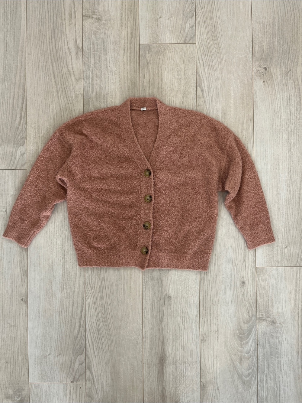 Uniqlo Dusty Rose Button-Front Kids Cardigan